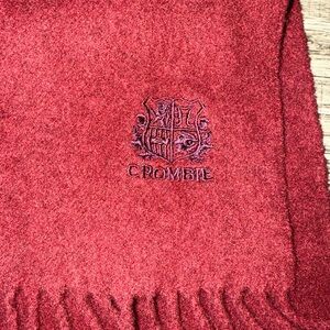 Crombie-Deep Red 100% Cashmere Scarf